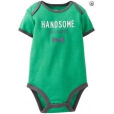 Carter's Graphic Slogan Bodysuit 原裝正版 Carter's 嬰兒三角哈衣 "Handsome Like Daddy" 9M 有吊牌
