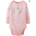 Carter's Slogan Bodysuit 原裝正版 Carter's 嬰兒粉色三角哈衣 9m 有吊牌