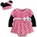 Disney Minnie 米妮嬰兒夾衣連裙 連帽 100% 有機棉 購自美國Disneystore
